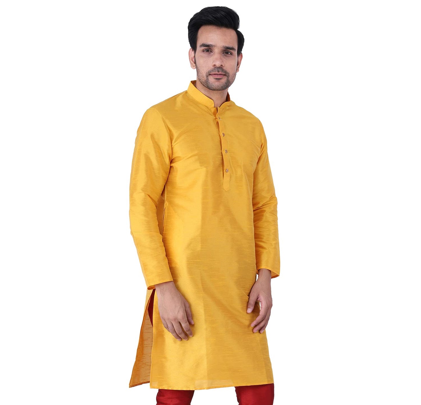 ZYMIN Men's Silk Blend Knee Length Solid Color Style