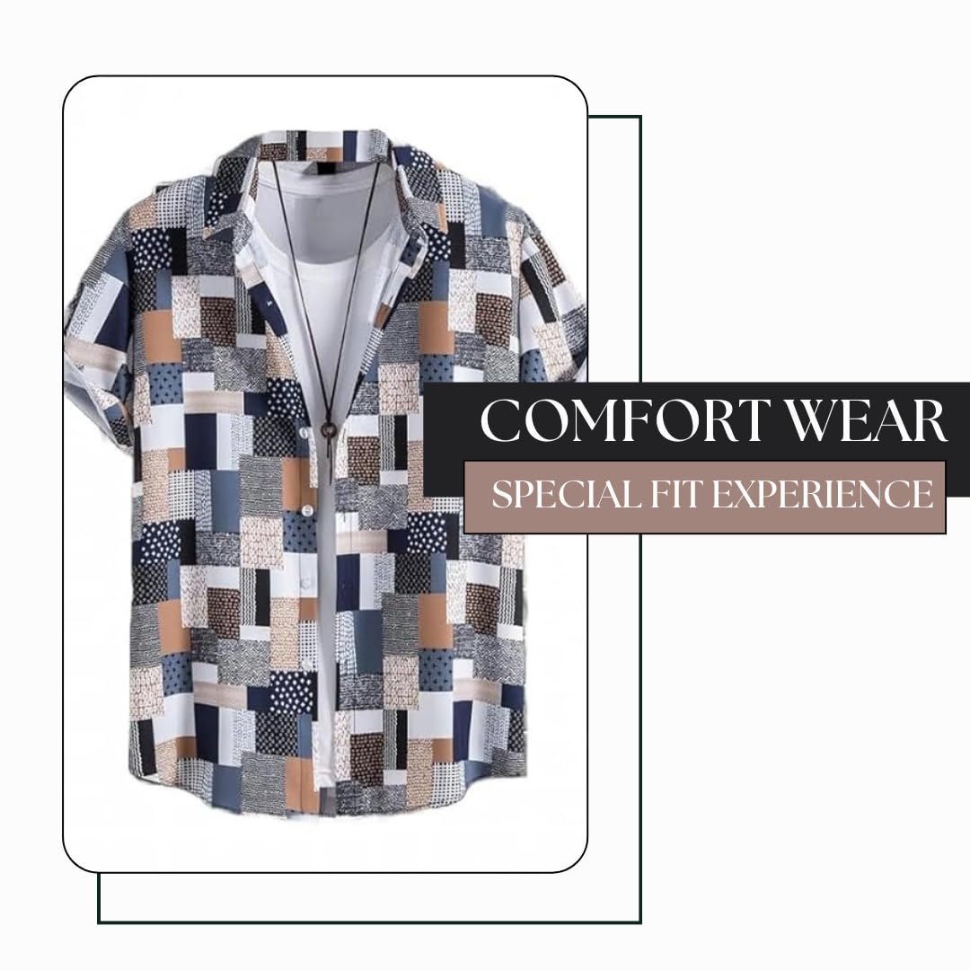 FUNKY RICH Regular Fit Shirt for Men | Half Sleeve