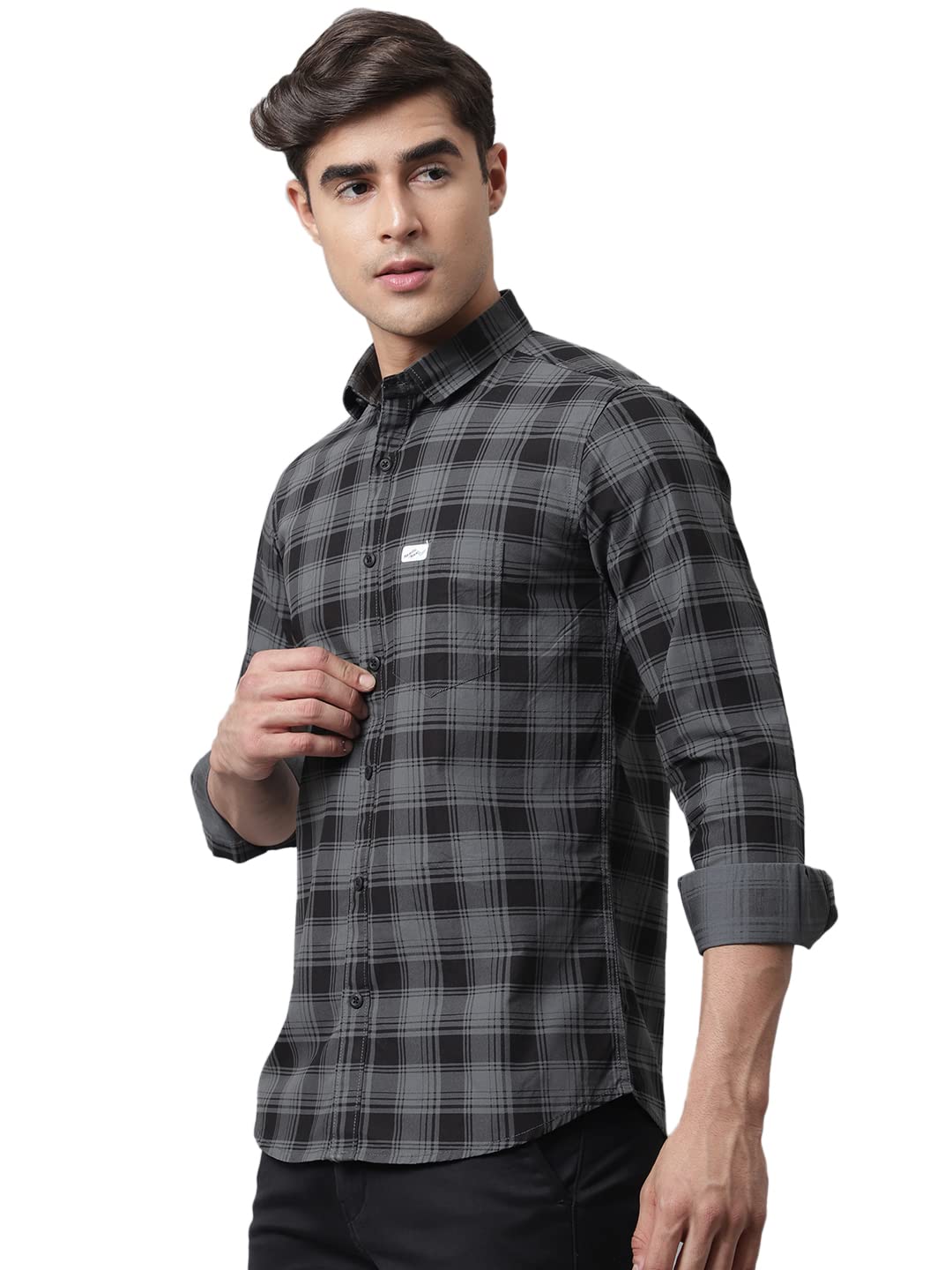 Majestic Man Cotton Checkered Slim Fit Casual Shirt