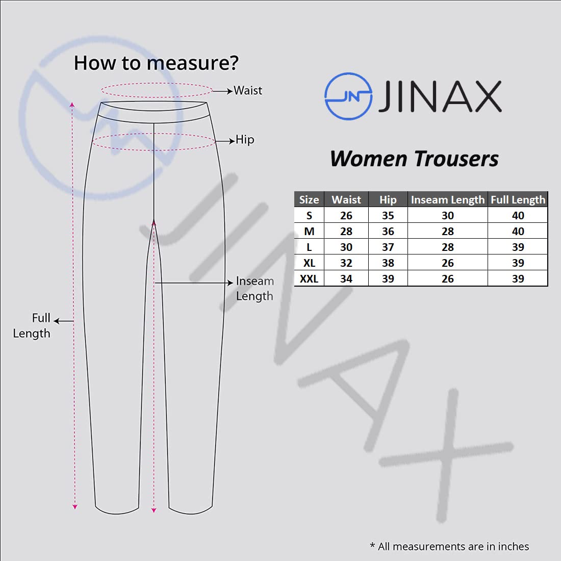 Jinax Women's Relaxed Fit Flat-Front Trousers, Elastic