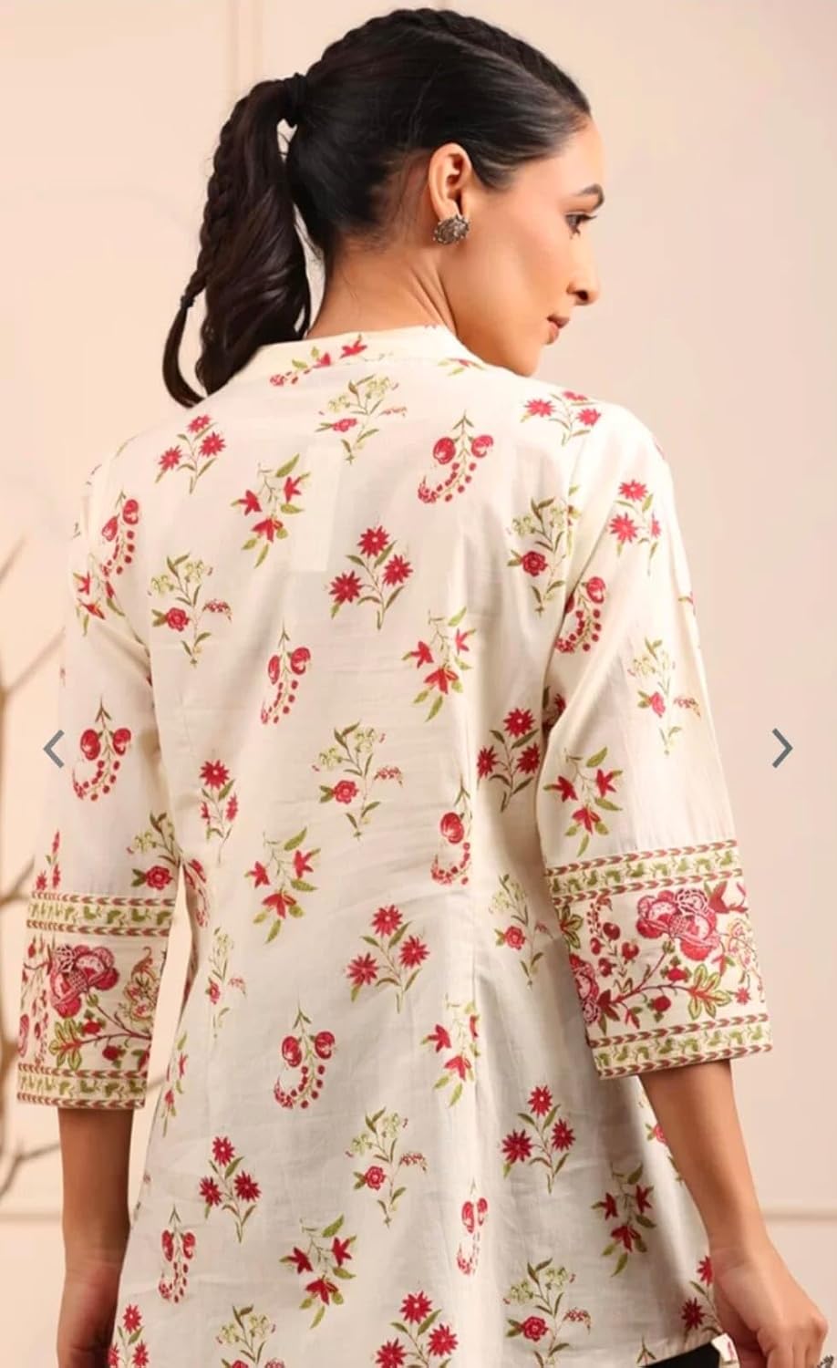 Womens Cotton Printed Anarkali Short Top Kurti