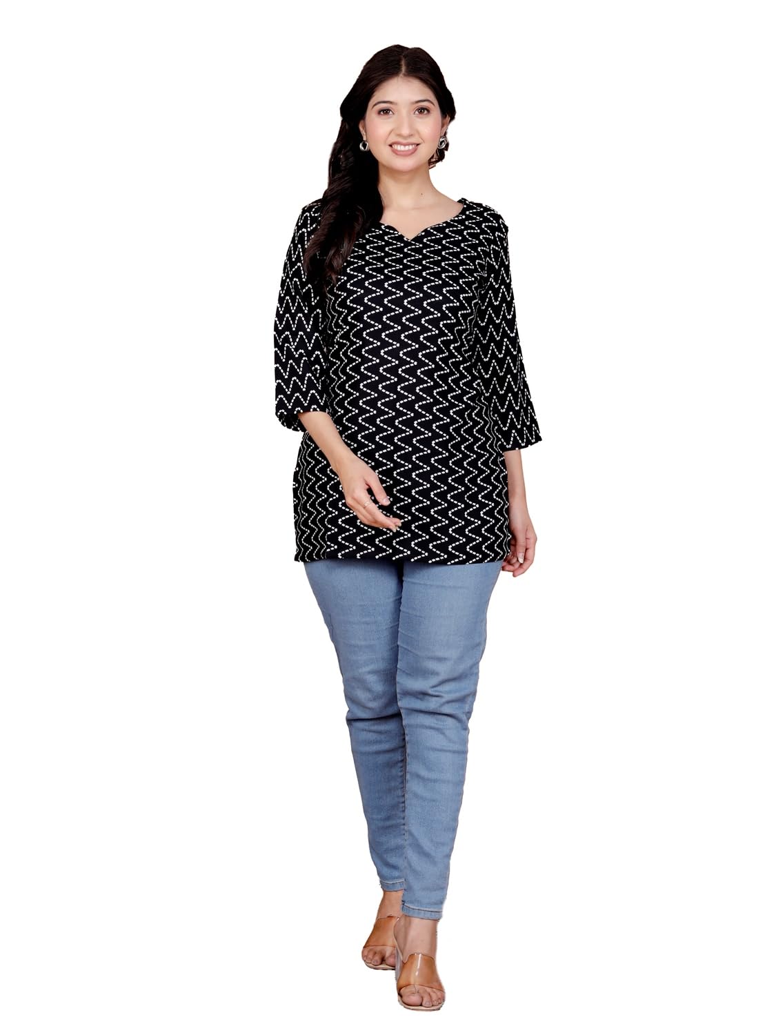 Women's Casual Jaipuri Cotton Printed Short Kurta