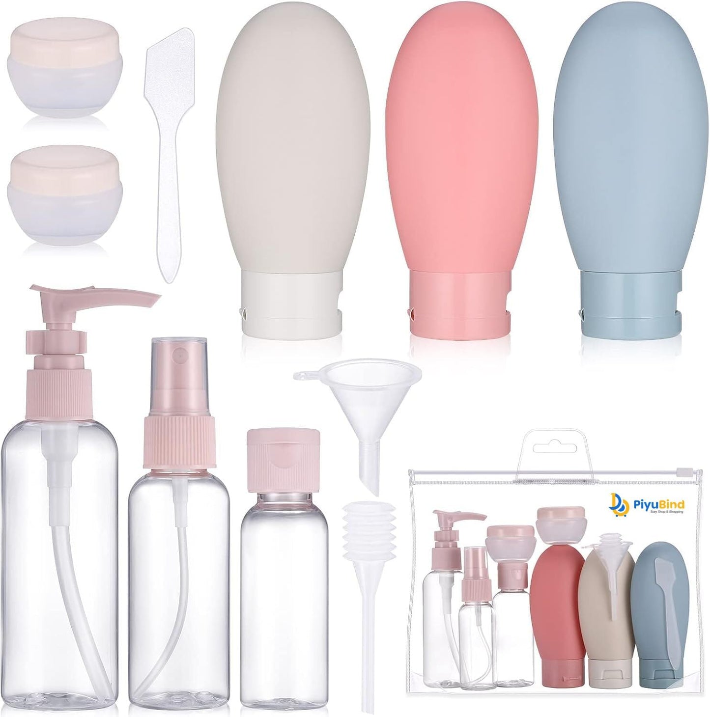 PiyuBind Travel Bottles Set For Toiletries Travel Size