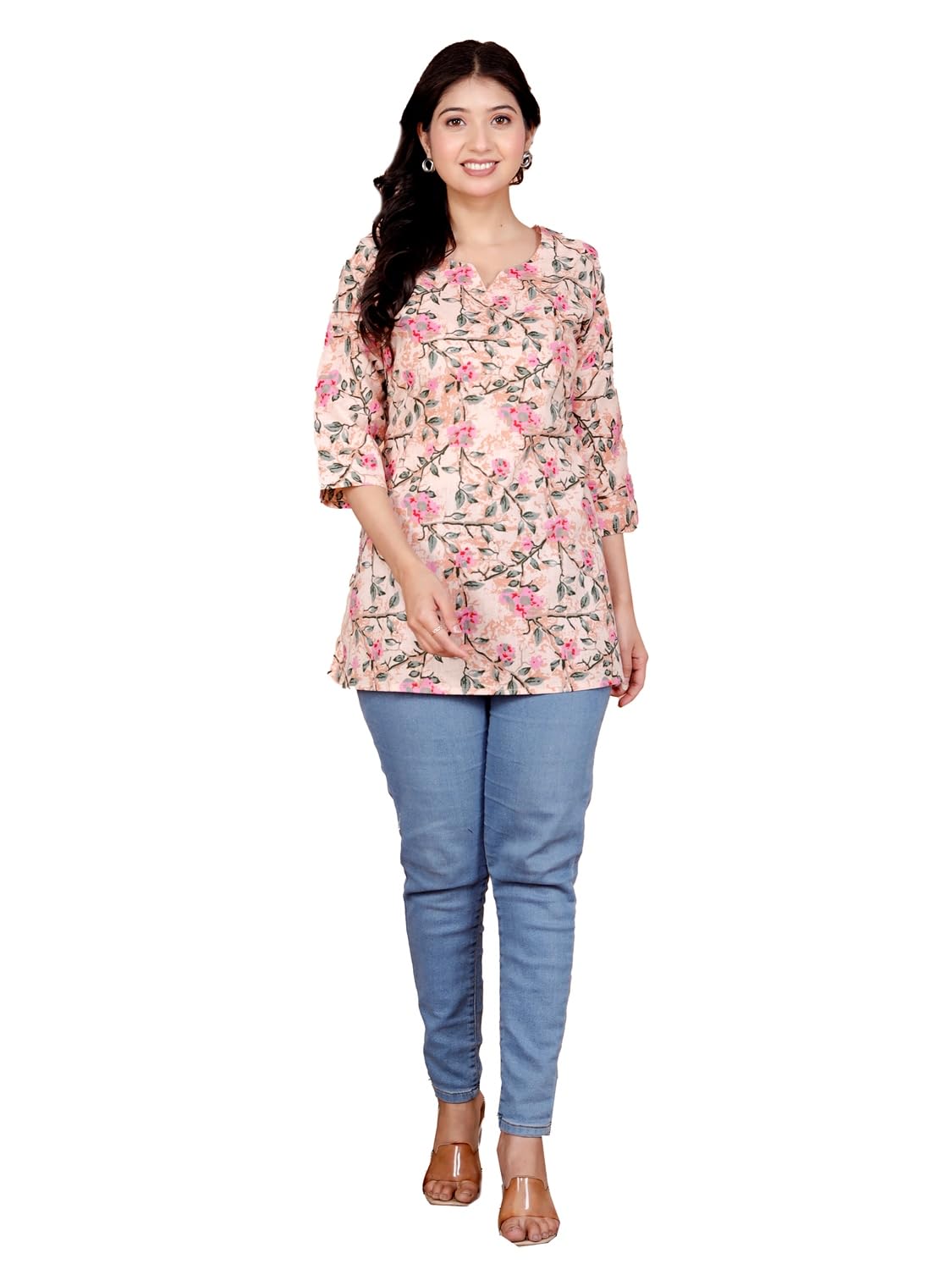 Women's Casual Jaipuri Cotton Printed Short Kurta