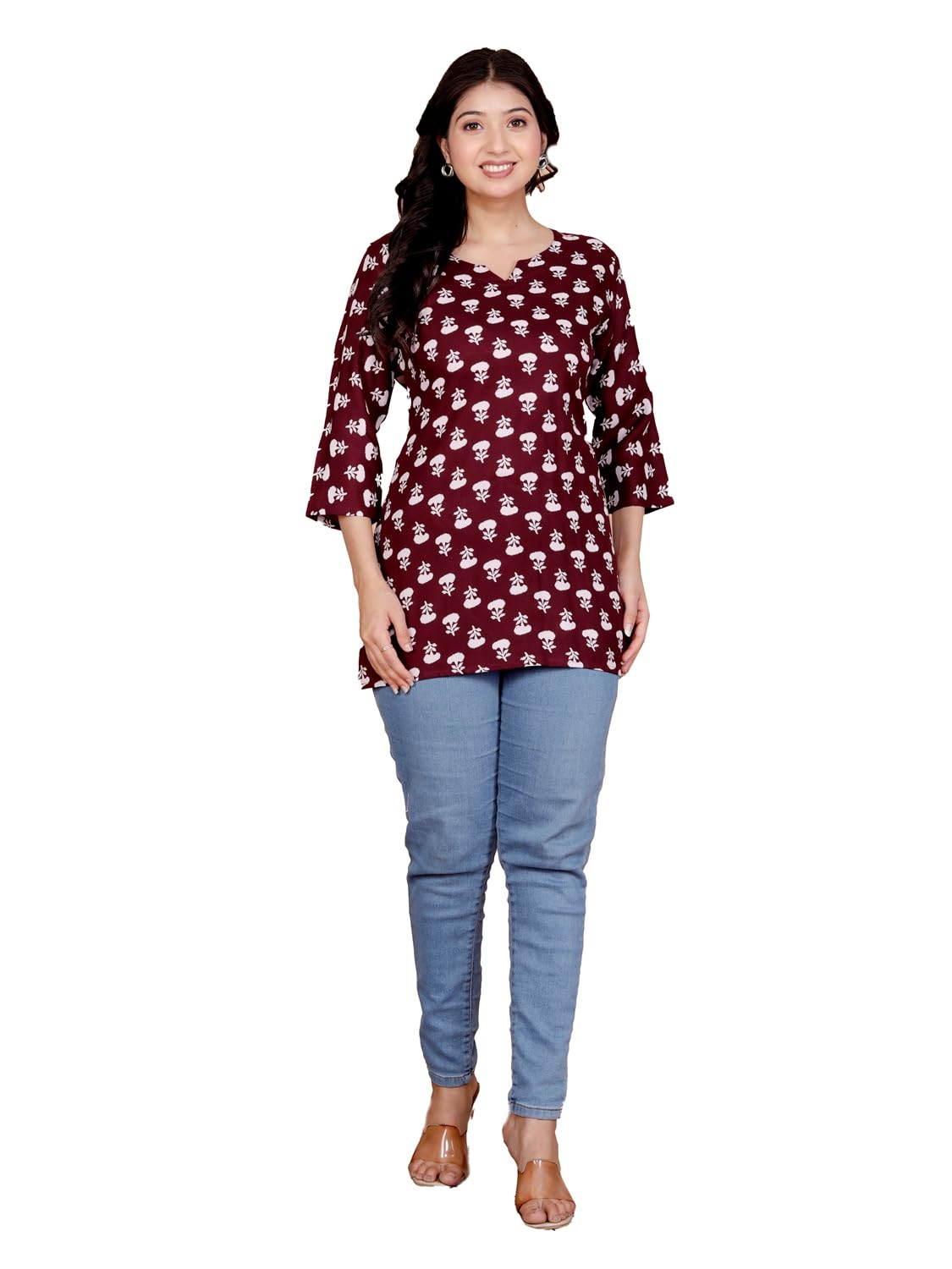 Women's Casual Jaipuri Cotton Printed Short Kurta
