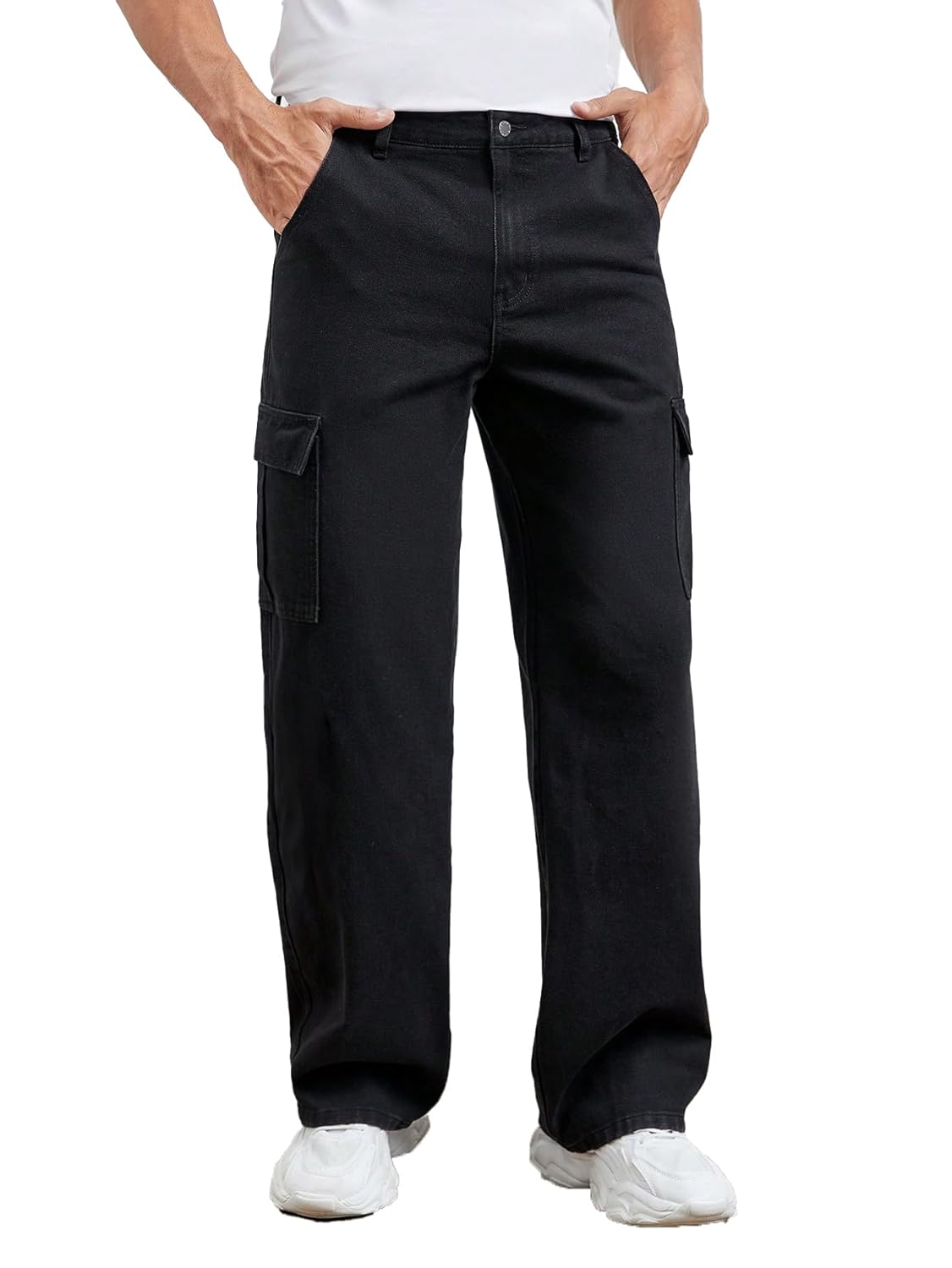 KOTTY Mens's Trendy Denim Cargo Jeans