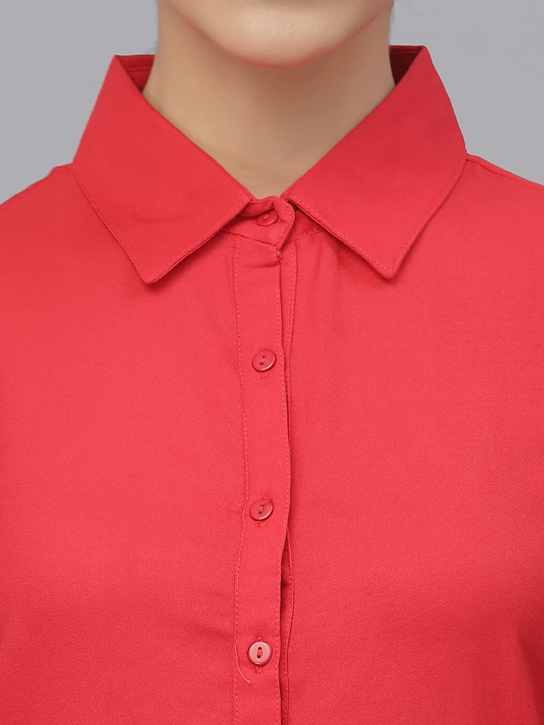 Style Quotient Women Solid White Polymoss Regular Formal Shirt