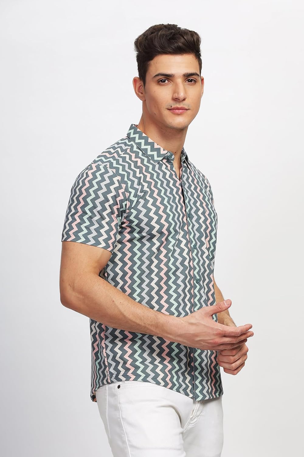 BULLMER Trendy Regular Fit Printed Causal Shirt for Men