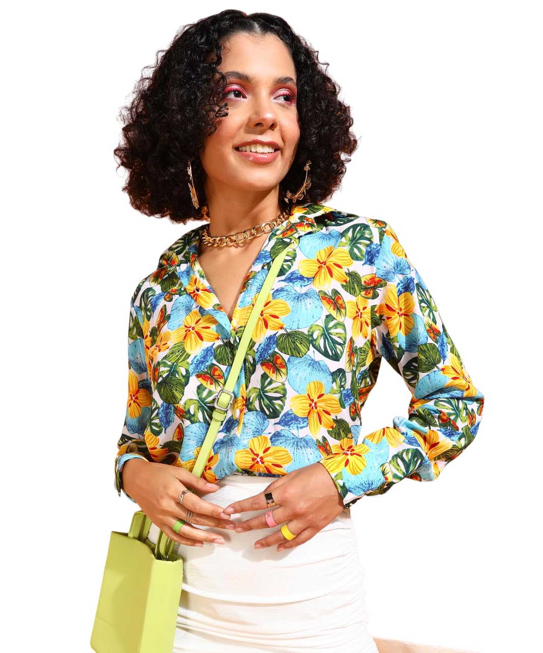 POPWINGS Printed Full-Sleeves Regular-Fit Polyester