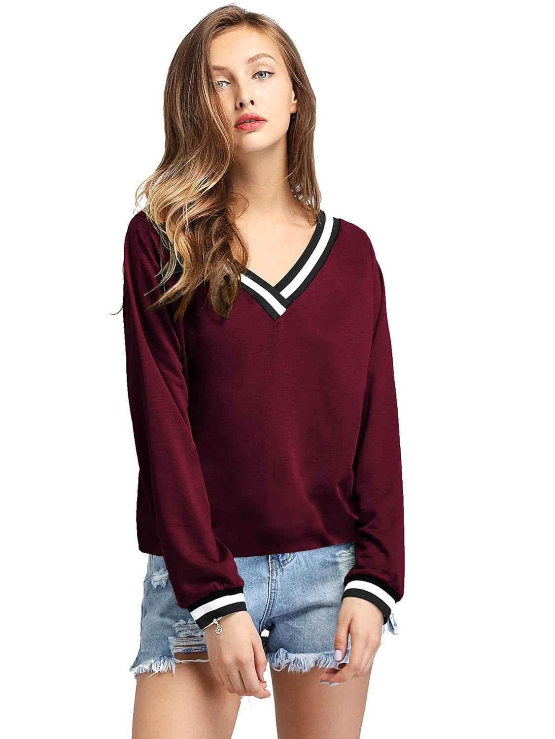 Fabricorn Stylish Plain Green Long Sleeve Cotton Tshirt for Women (Green)
