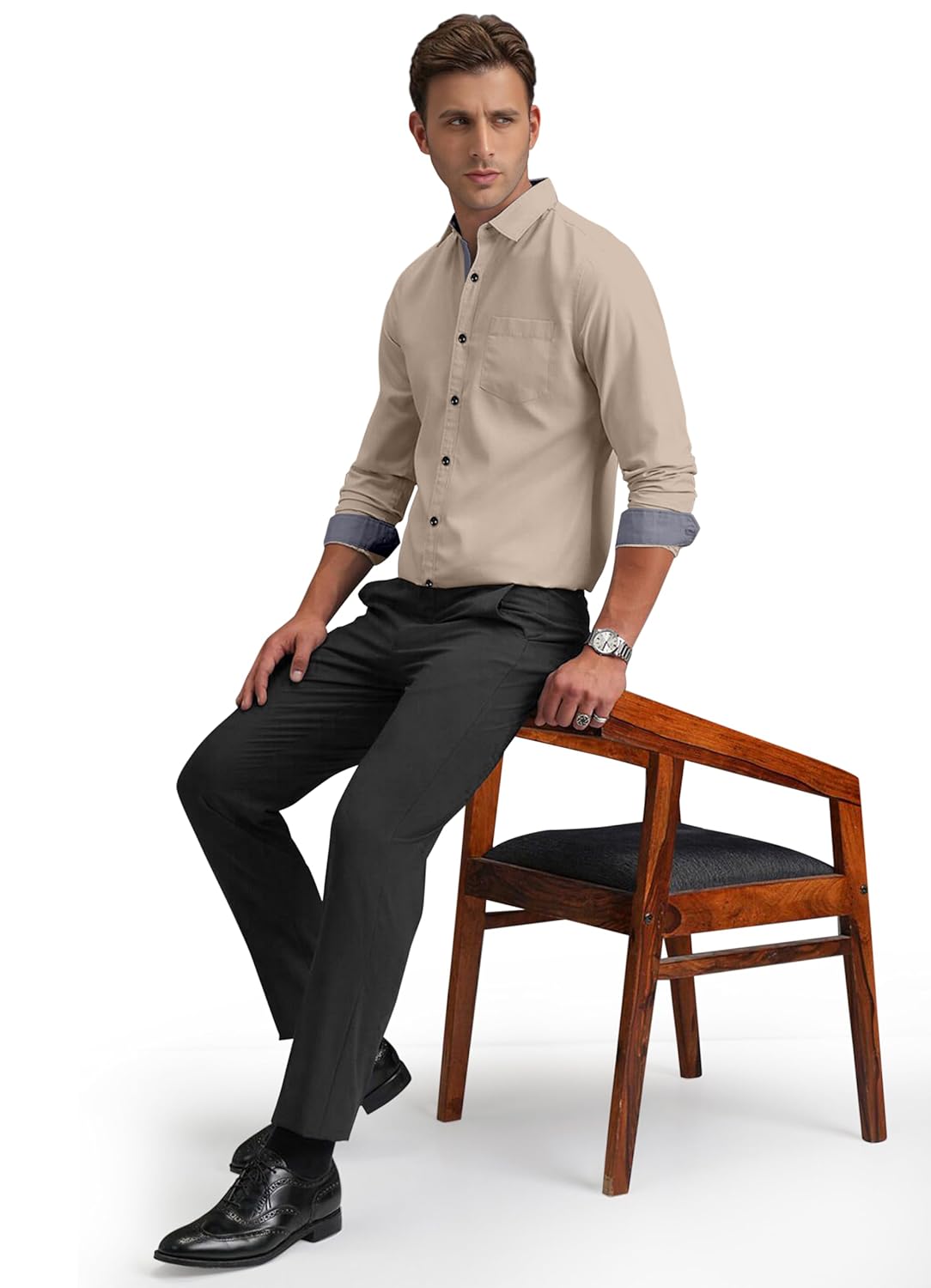 Shirt's Collection Solid Pattern Shirt(Contrast - Parent)