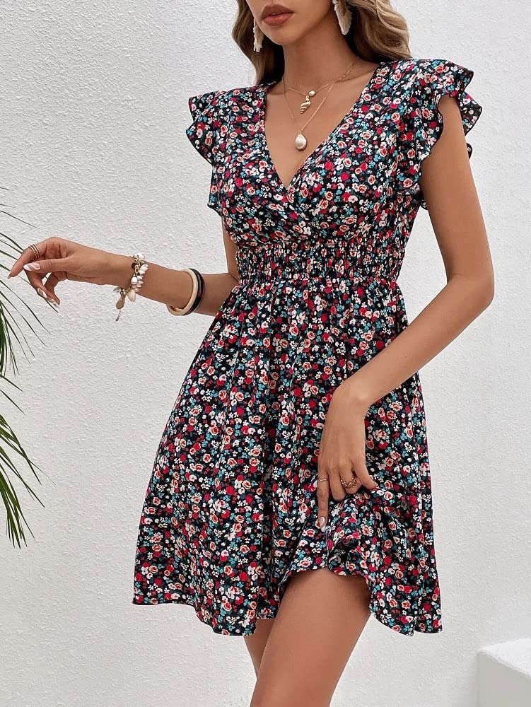 Leriya Fashion One Piece Dress for Women| Midi Dress for Women| Birthday Dress for Women (XXX-Large, Multi) Multicolour