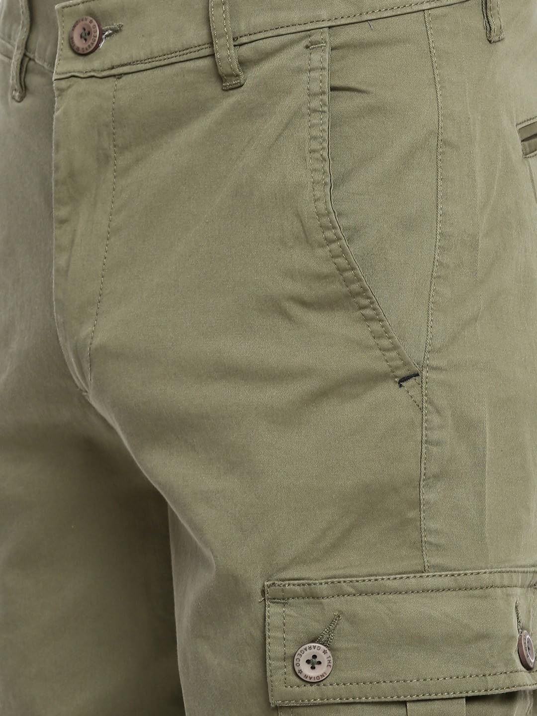 The Indian Garage Co Men's Slim Fit Mid Rise Cargo Pant
