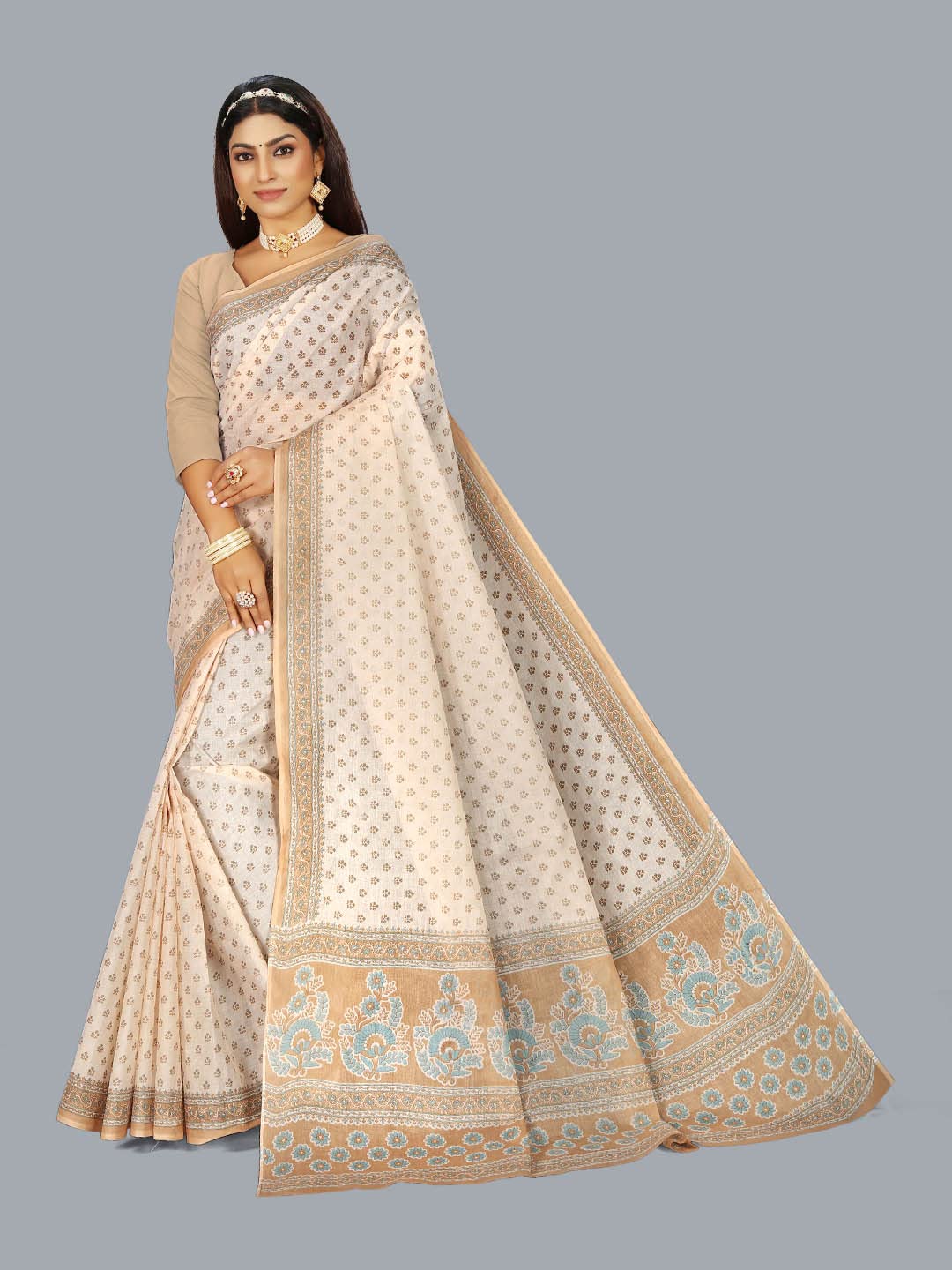 Pure Cotton Saree for Women without Blouse Piece
