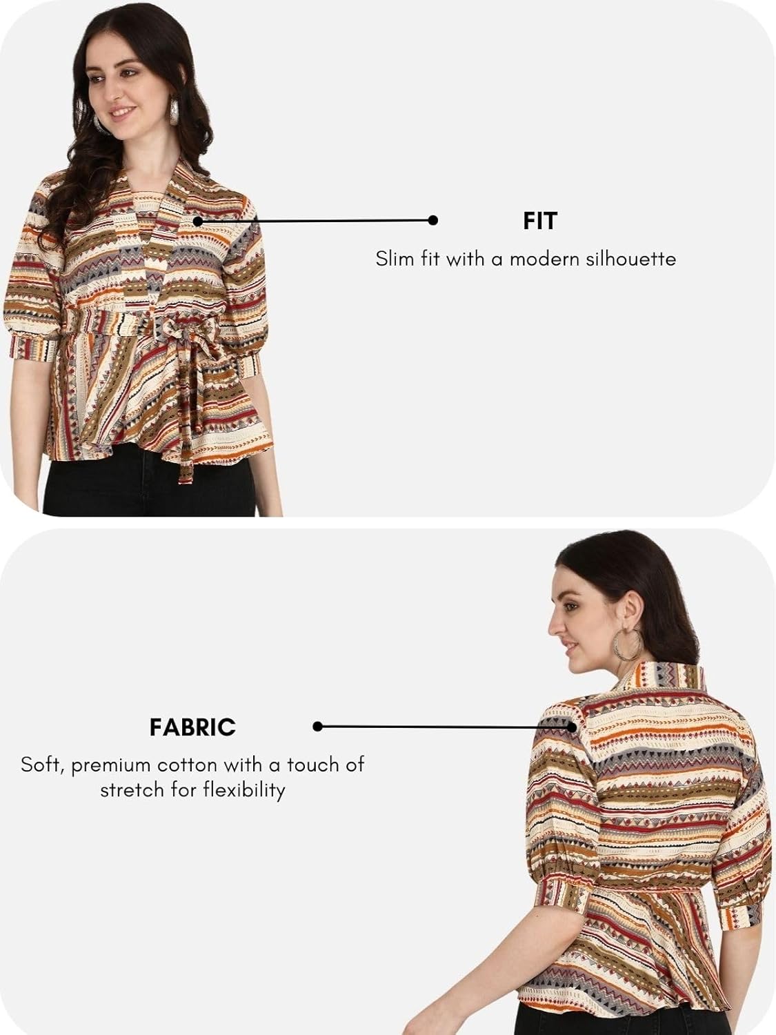 Leriya Fashion Women's Printed Regular Fit Top with Half Sleeves for Office Wear, Casual Wear, Under 399 Top for Women/Girls Top