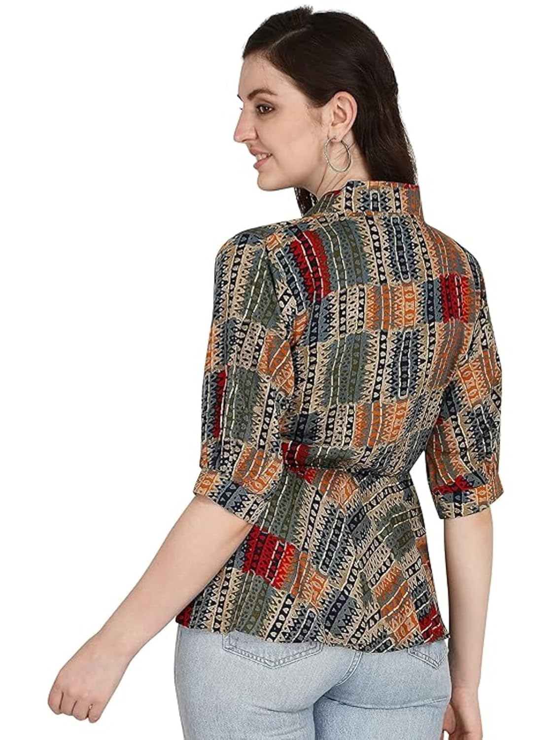 Leriya Fashion Women's Printed Regular Fit Top with Half Sleeves for Office Wear, Casual Wear, Under 399 Top for Women/Girls Top