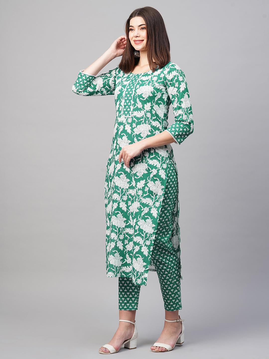 ANNI DESIGNER Women's Cotton Blend Kurta with Pant