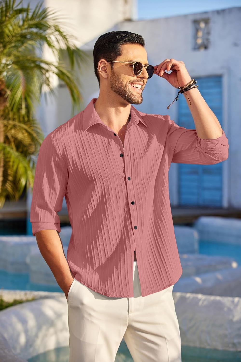 ROYALSCOUT Men's Cotton Blend Full Sleeve Short Kurta