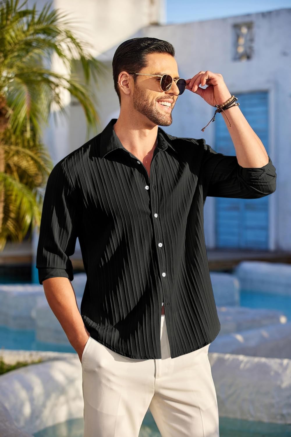 ROYALSCOUT Men's Cotton Blend Full Sleeve Short Kurta