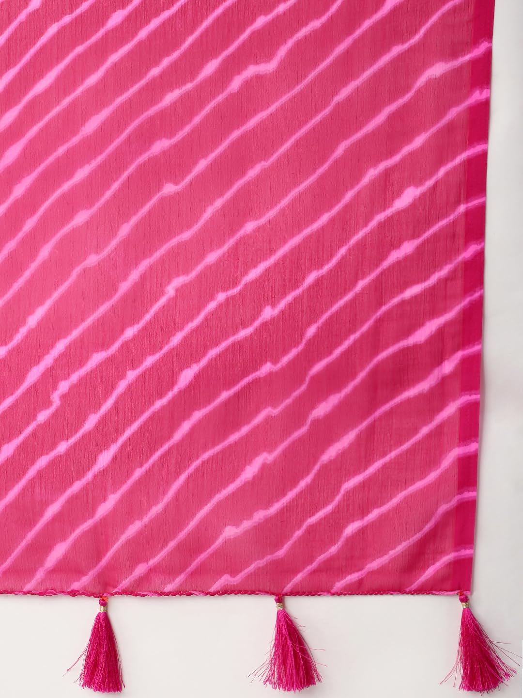 Women's Chiffon Lehriya Printed Saree Without Blouse