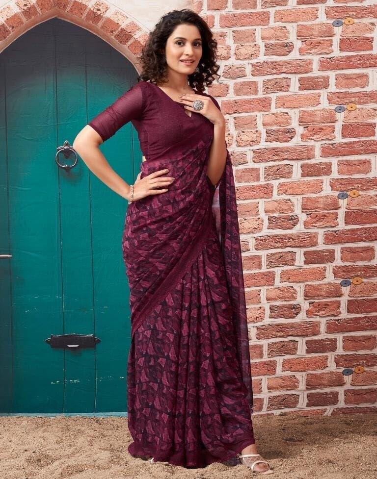 FASHION Women's Georgette Floral Printed Saree