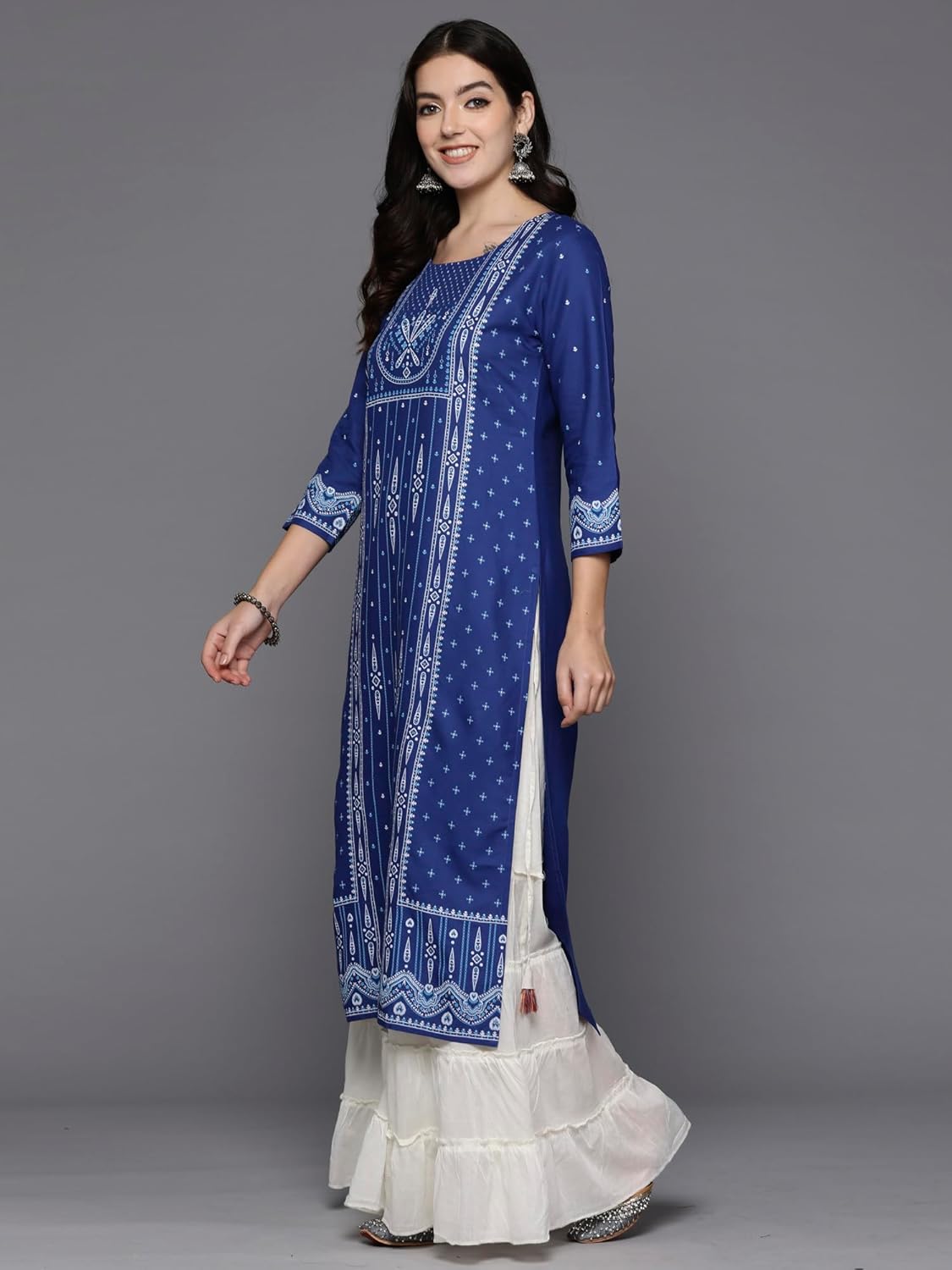 INDO ERA Women's Cotton Straight Fit Straight Kurta