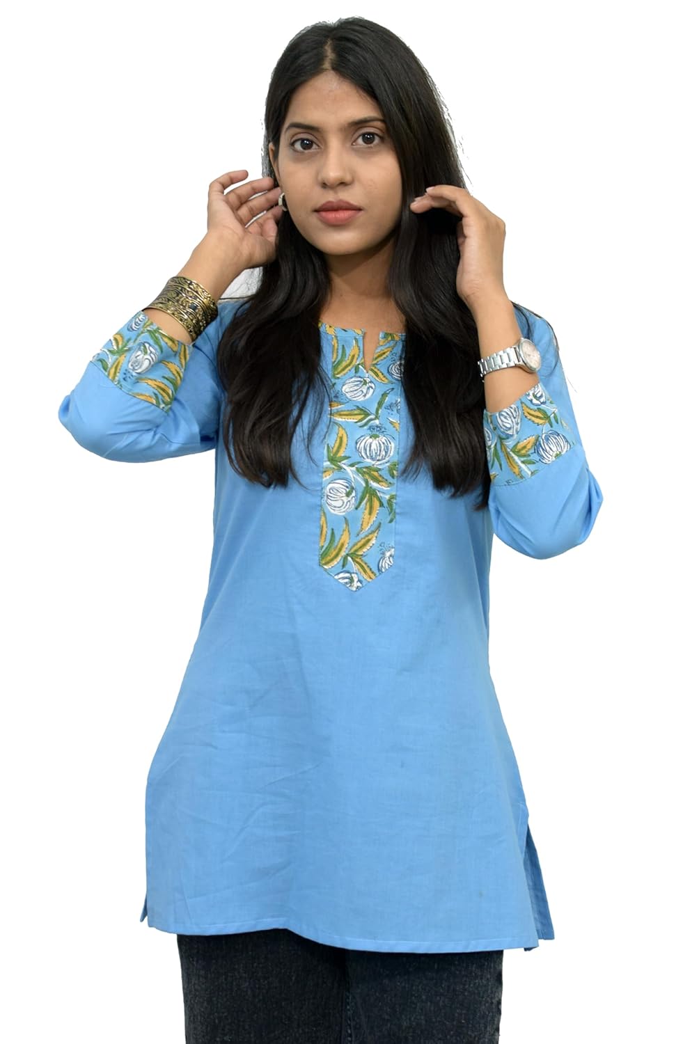 JAIPUR HAND BLOCK Women's Cotton Top |Tunic