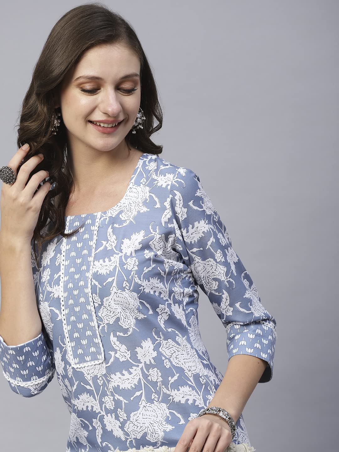 ANNI DESIGNER Women's Cotton Blend Kurta with Pant