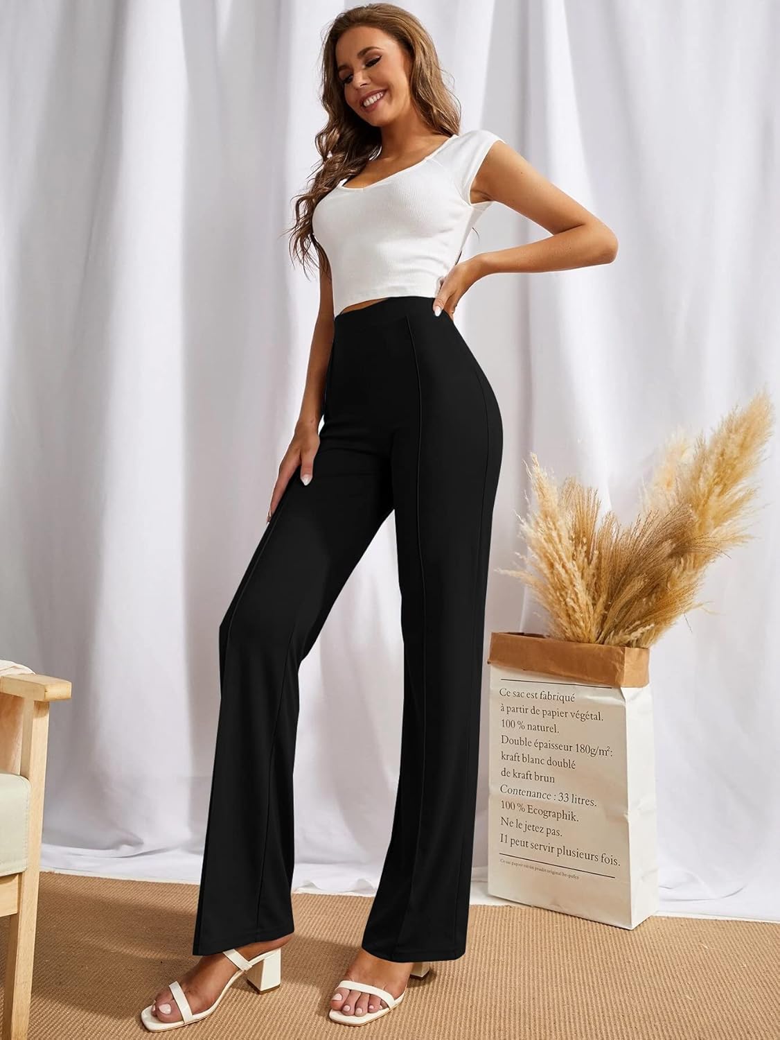 SWADESI STUFF Women's High-Waisted Pant Bell Bottom