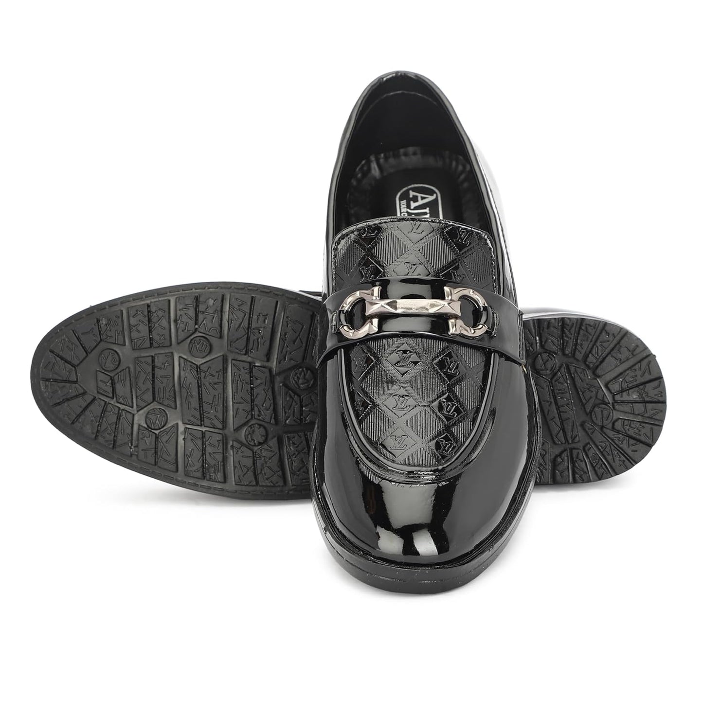 AJINHA Men's Patent Leather Loafers, Brown Quilted - alphahostel.in