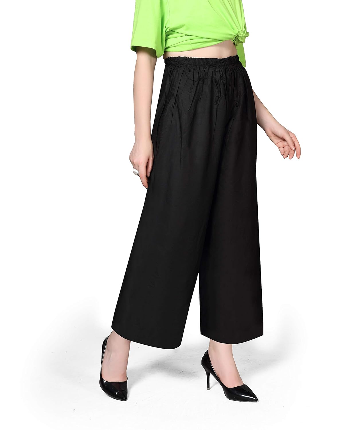 Pranjal Women's Premium Regular Fit Rayon Palazzo