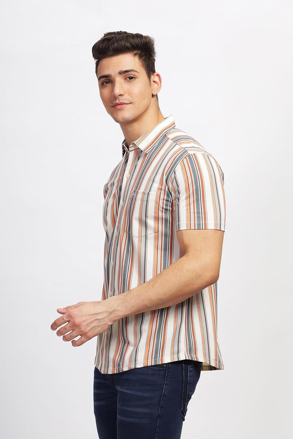 BULLMER Trendy Regular Fit Printed Causal Shirt for Men