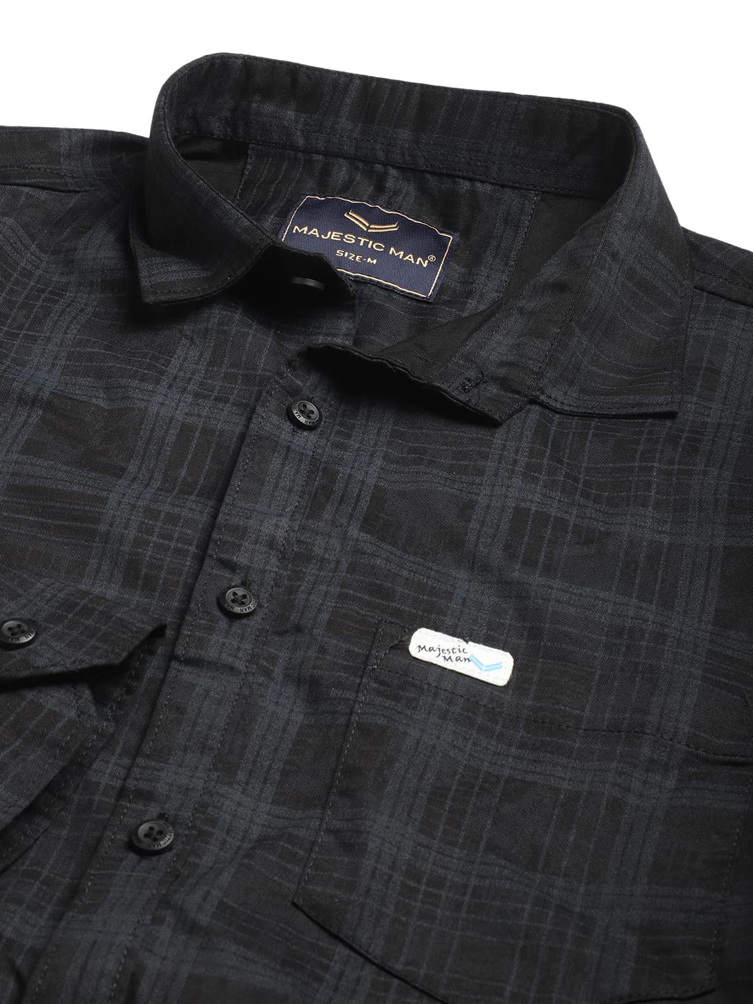 Majestic Man Cotton Checkered Slim Fit Casual Shirt