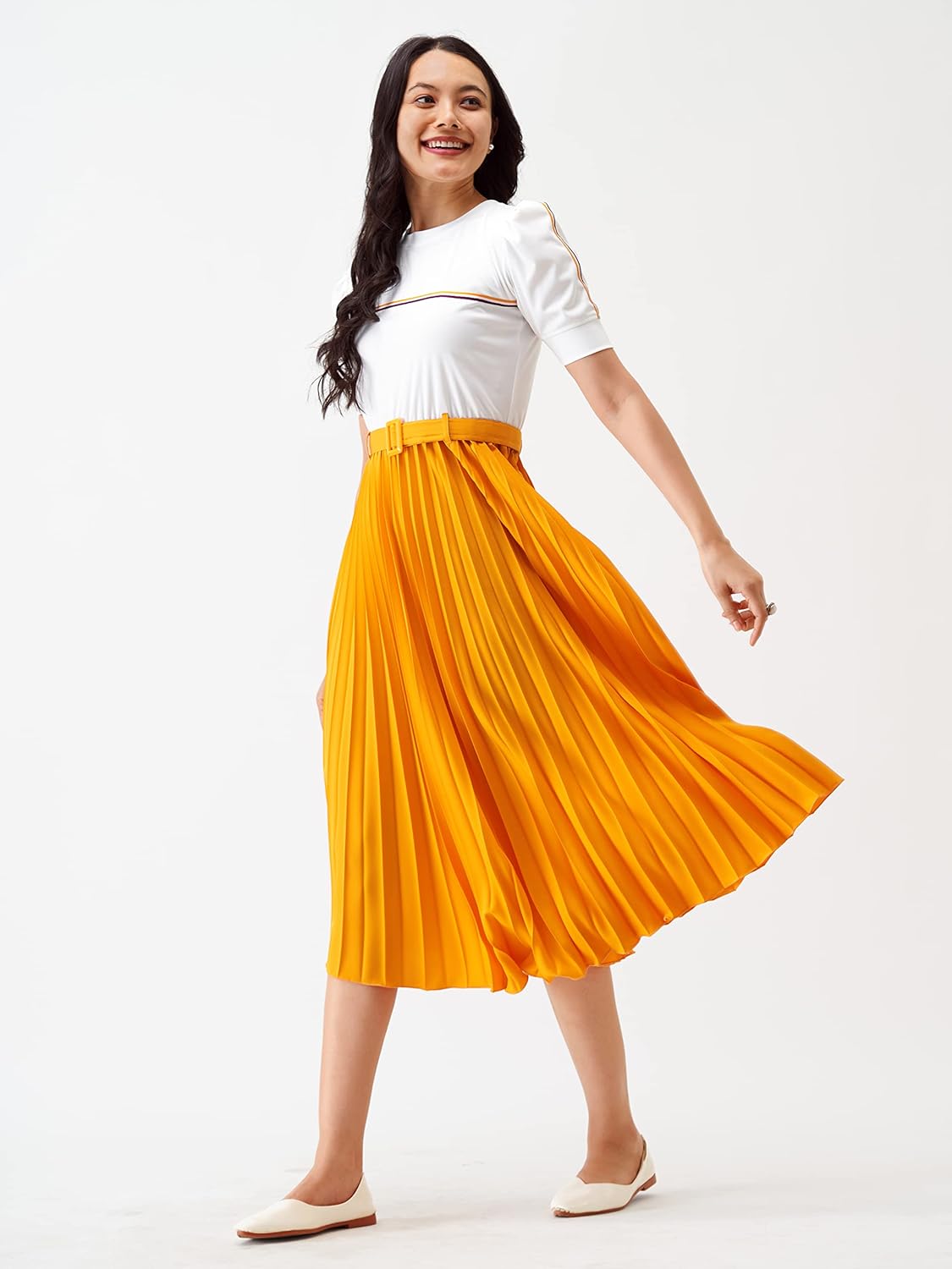 AASK Women Fit& Flare Polyster Solid Dress for Women