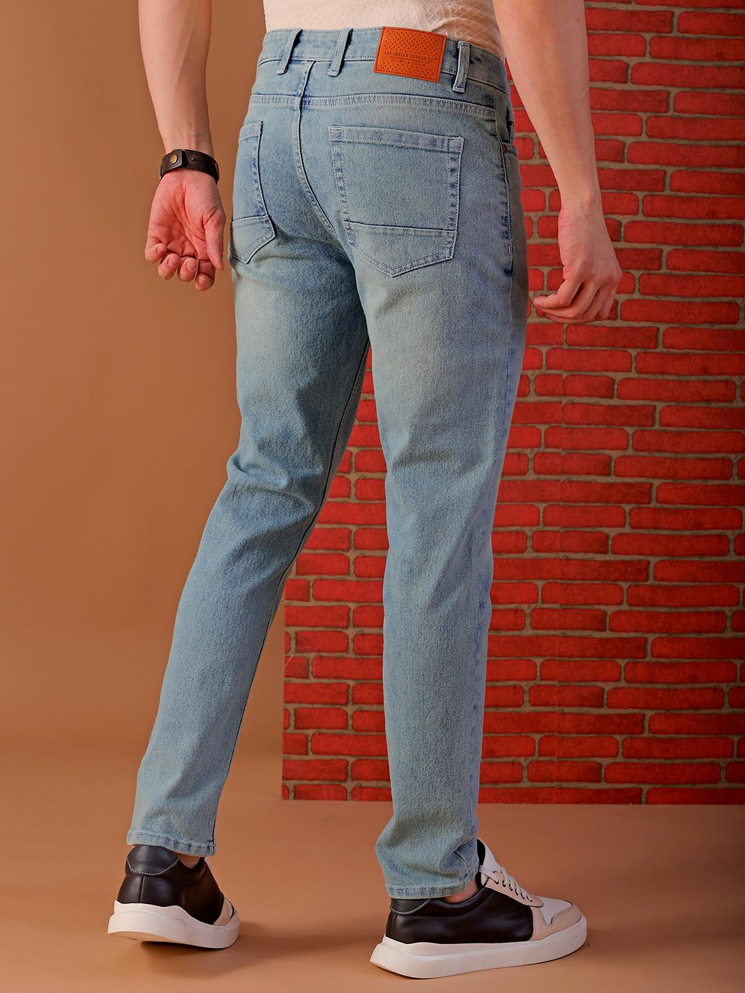 The Indian Garage Co Men Mid Rise Slim Fit Solid