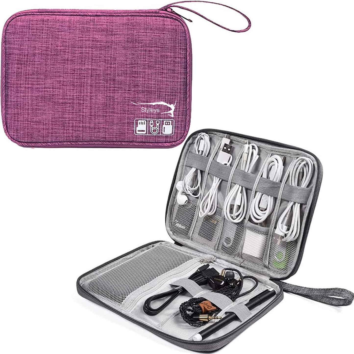 Electronics Organizer Bag Waterproof Carrying Pouch
