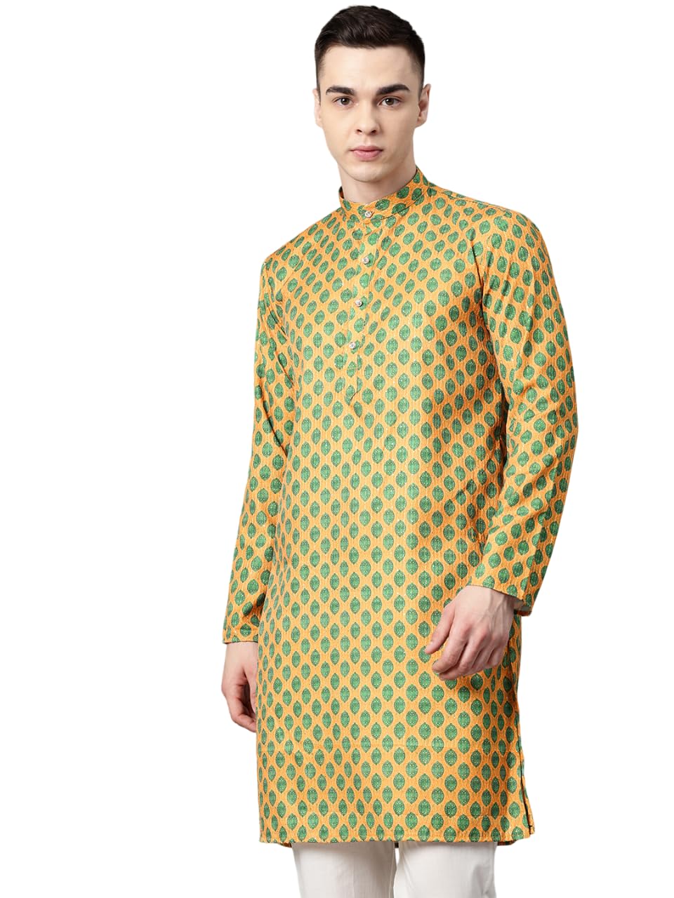 Luxrio Printed Kurta for Men Cotton Blend Linen