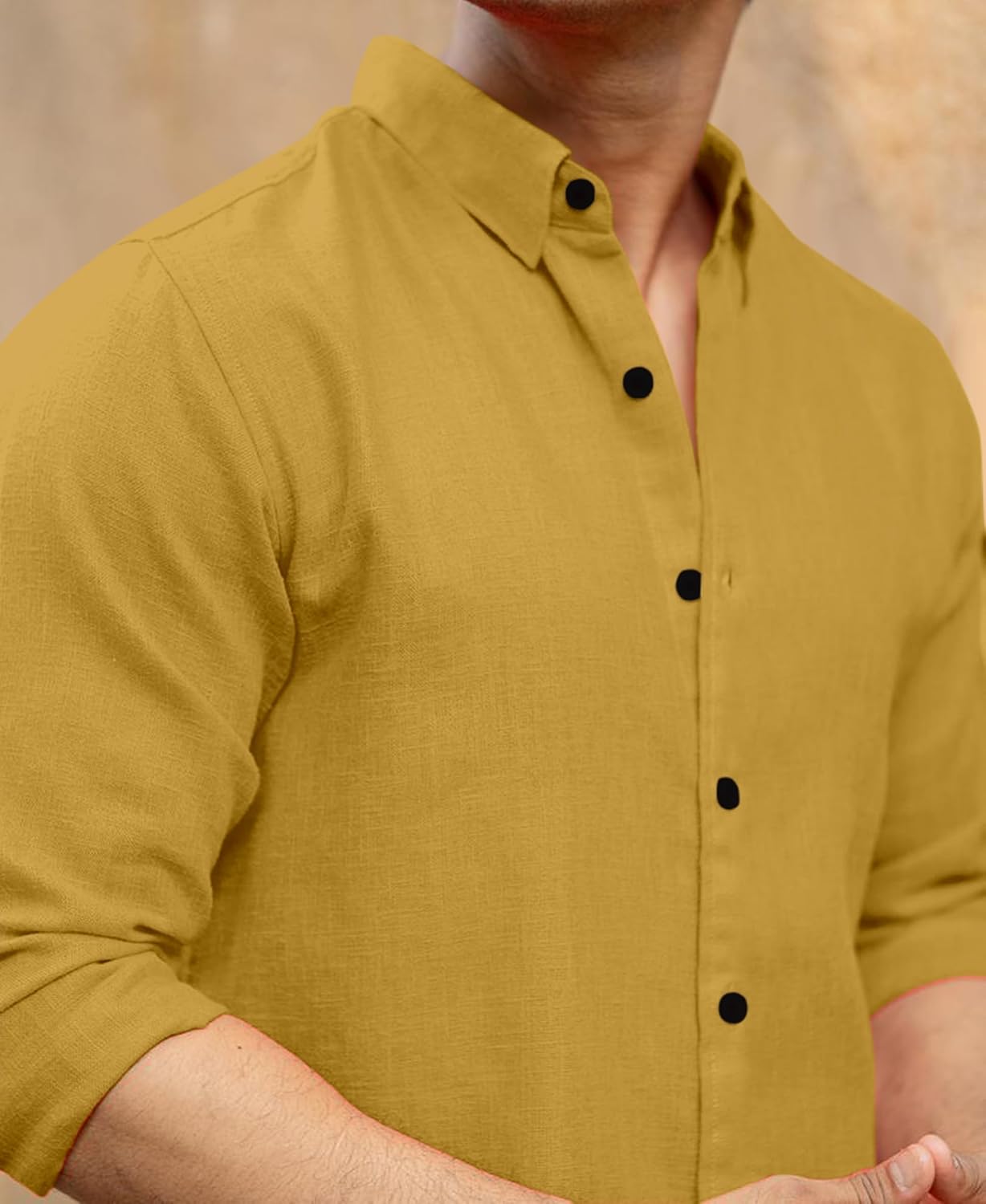 RAIZAX Men Linen Cotton Full Sleeve Shirt for Man