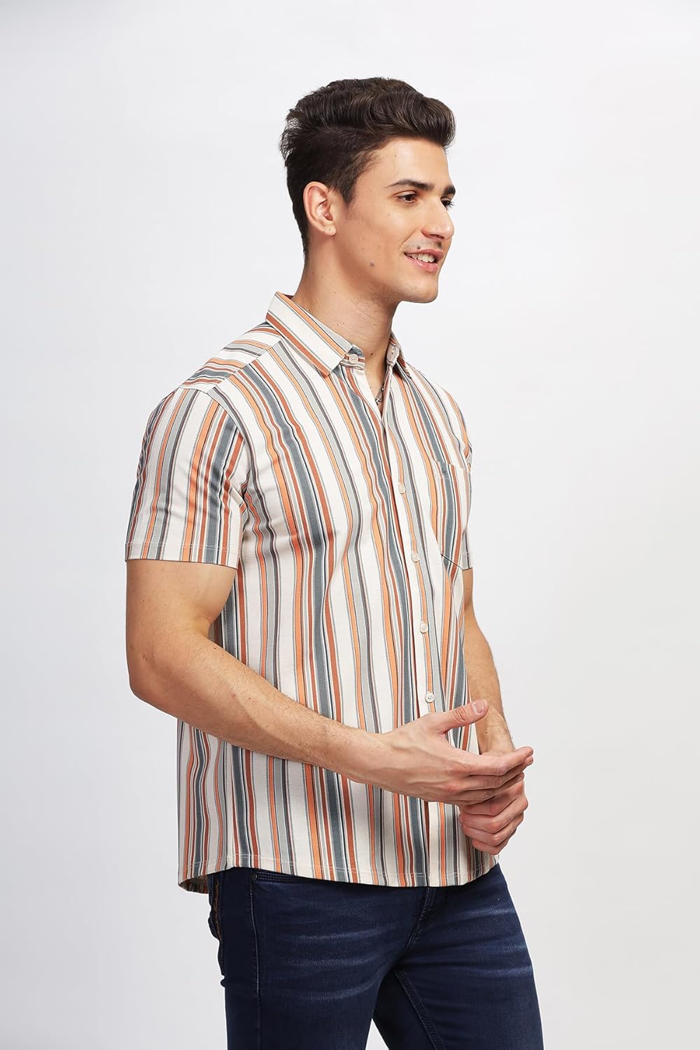 BULLMER Trendy Regular Fit Printed Causal Shirt for Men