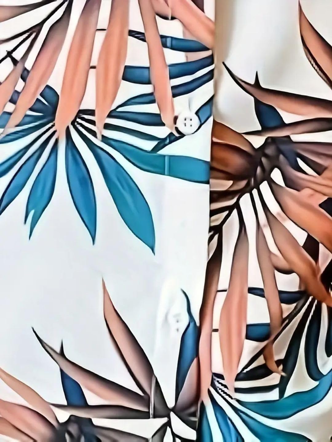 Trendy Queen Women's Short Sleeve Button-Down Shirt | Printed Casual Crop Top | Stylish Collared Shirt for Women | Oversized Shirt for Woman
