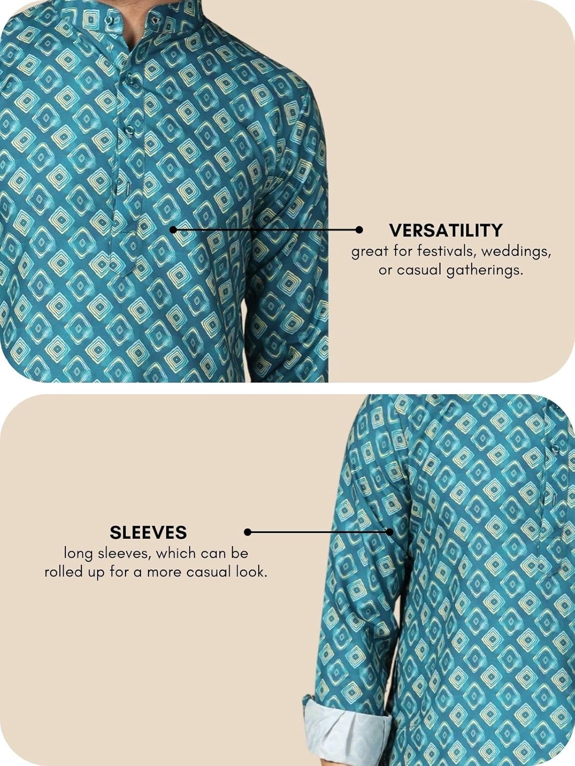 Leriya Fashion Men's Kurta | Rayon Printed Kurta