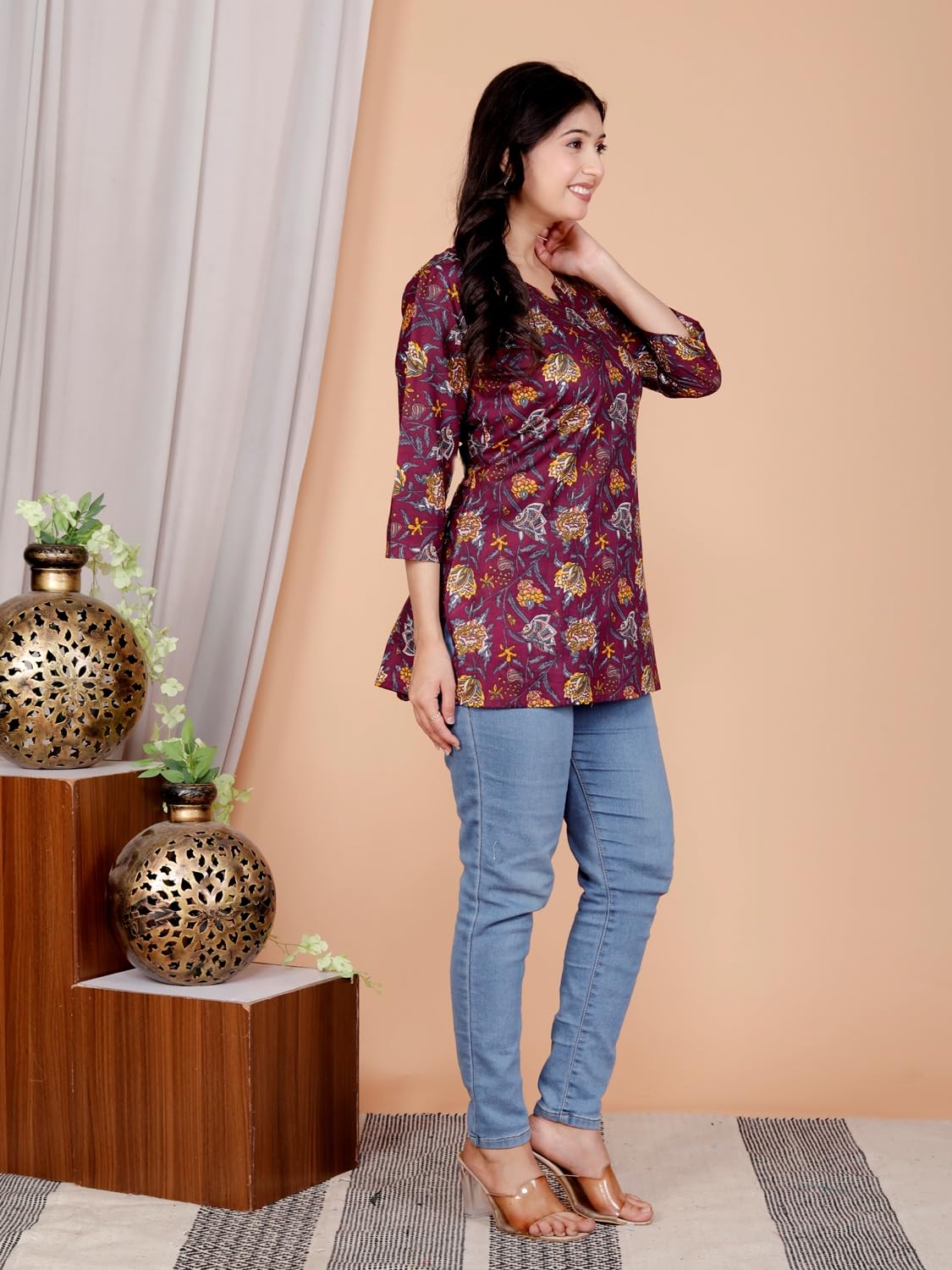 Women's Casual Jaipuri Cotton Printed Short Kurta