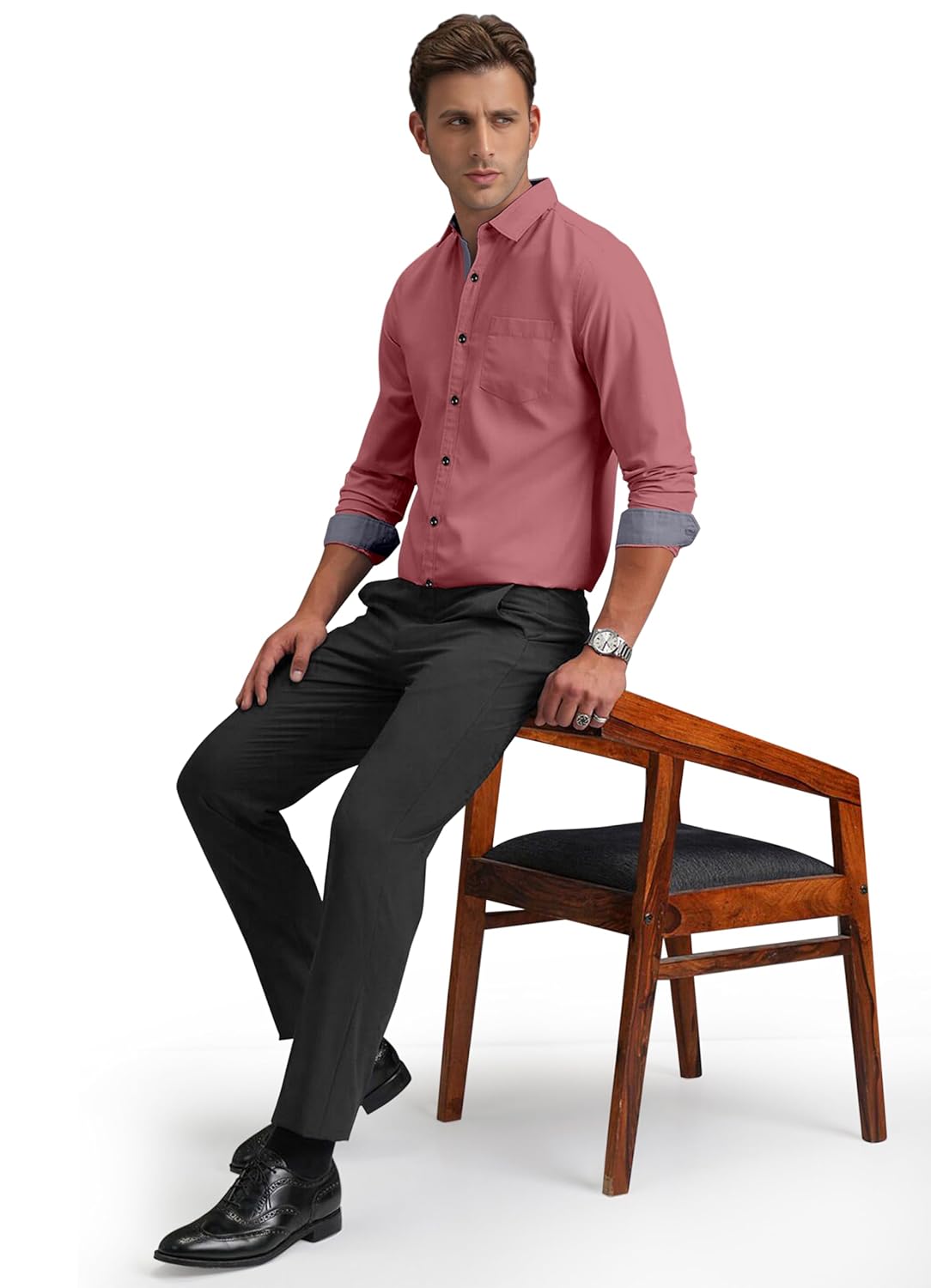 Shirt's Collection Solid Pattern Shirt(Contrast - Parent)