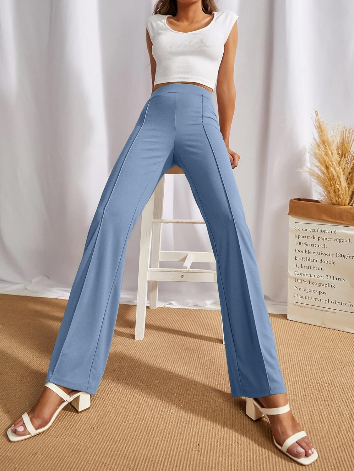 SWADESI STUFF Women's High-Waisted Pant Bell Bottom