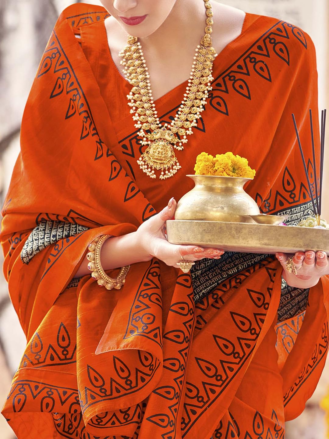 Women's Bhagalpuri Silk Ethnic Motif Printed Saree