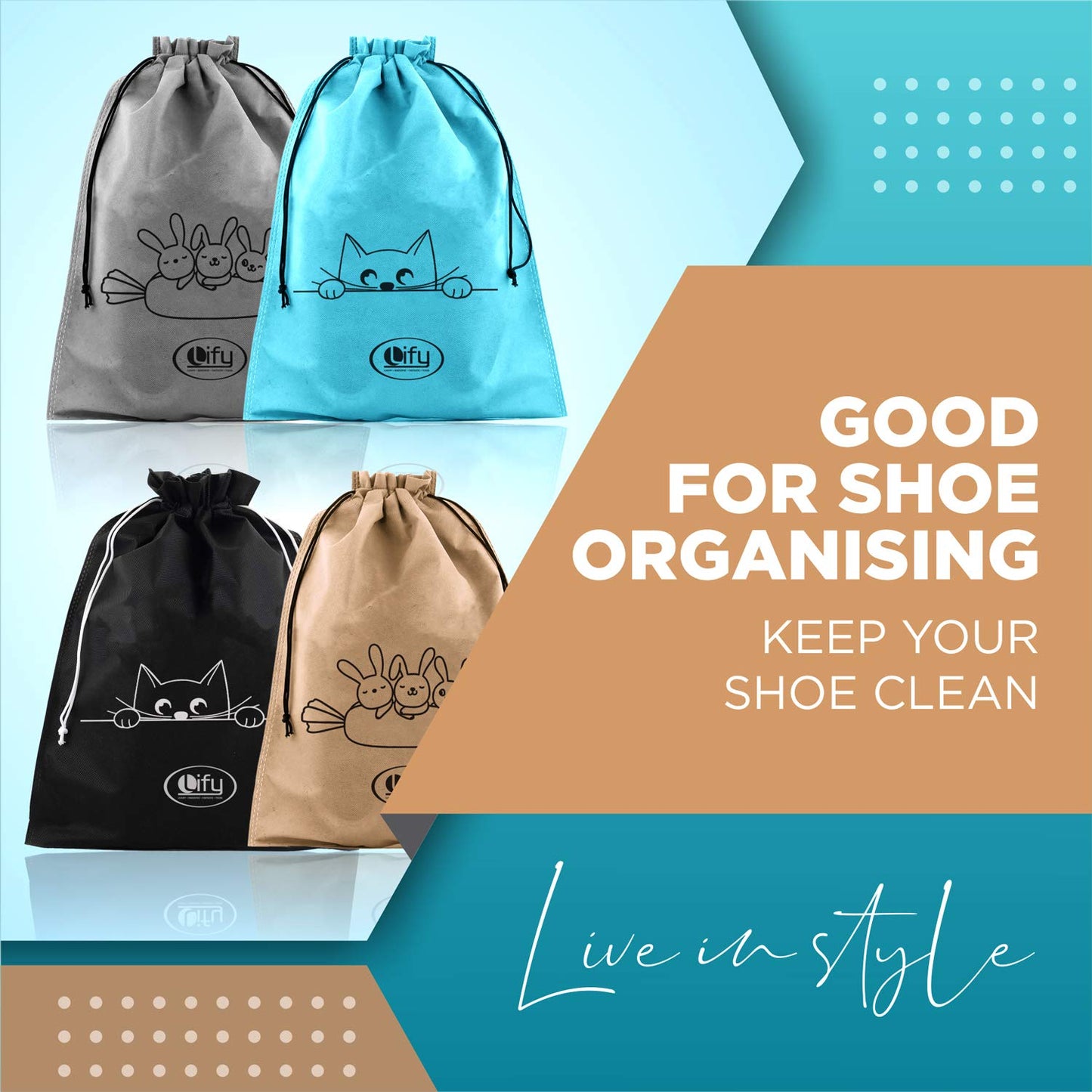 Lify Travel Shoe Bags, Portable Travel Shoe Tote Bags