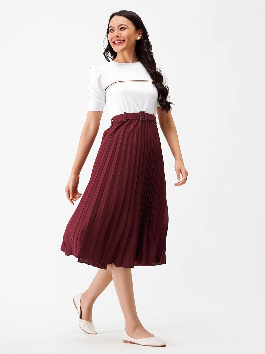 AASK Women Fit& Flare Polyster Solid Dress for Women