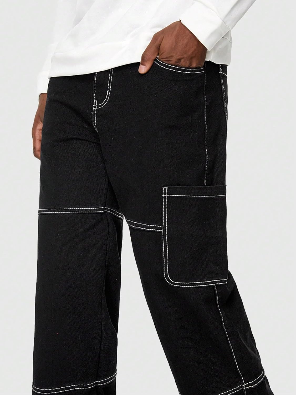KOTTY Mens's Trendy Denim Cargo Jeans
