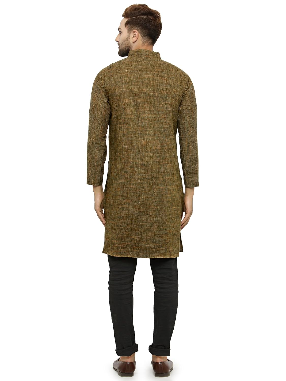 Enchanted Drapes Mens' Solid Cotton Long Kurta