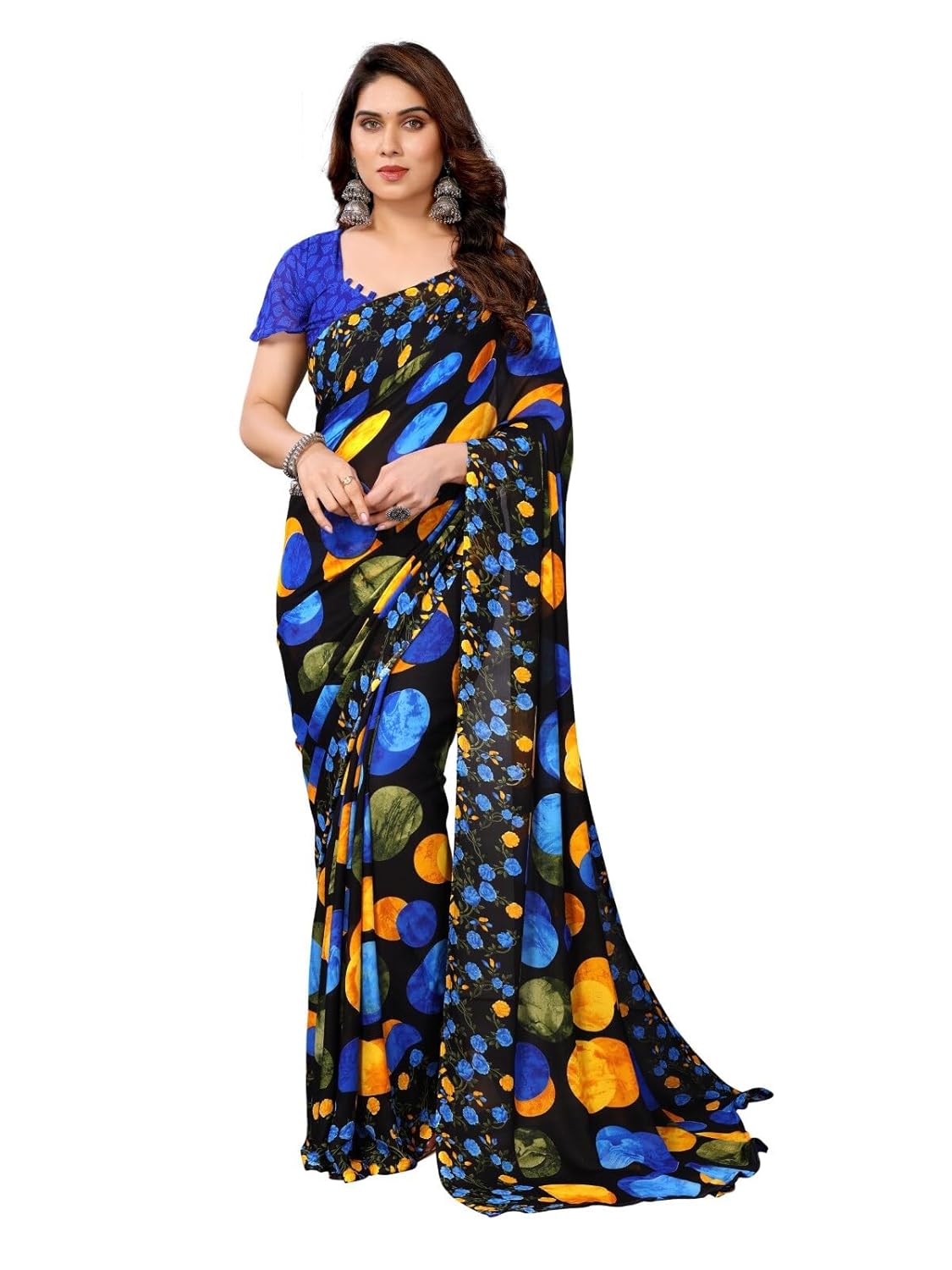 FASHION Women's Georgette Floral Printed Saree